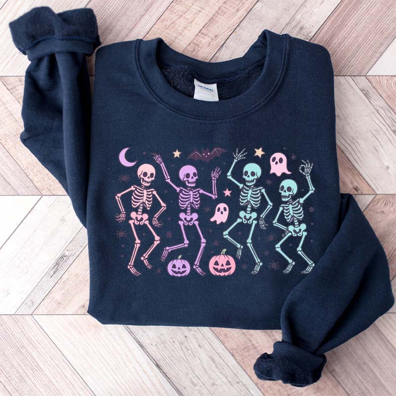 Dancing Skeletons Halloween Retro Sweatshirt