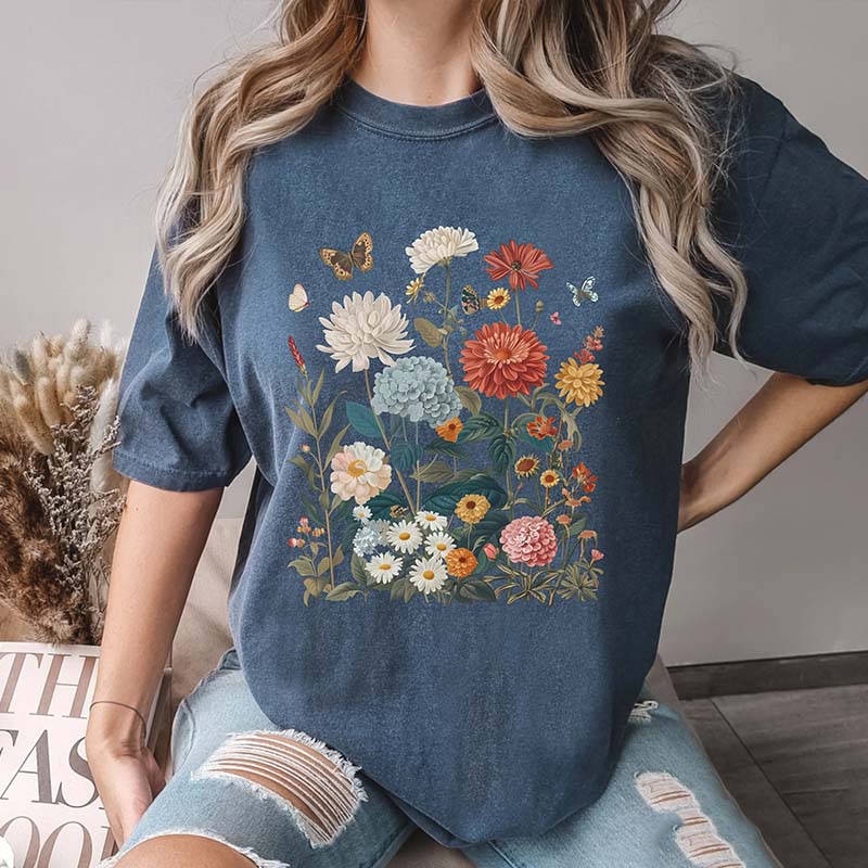 Wildflowers Cottagecore Boho Nature T-Shirt