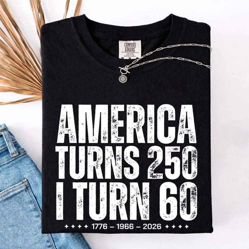 Custom Birthday America Turns 250 T-Shirt