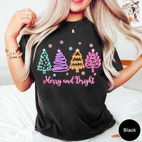 Merry and Bright Neon Christmas T-Shirt
