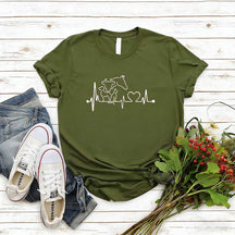 Heartbeat Animal  Horse Cow Dog Cat T-Shirt