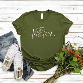 Heartbeat Animal  Horse Cow Dog Cat T-Shirt