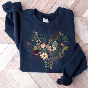 Retro Floral Heart All You Need Is Love Sweatshirt