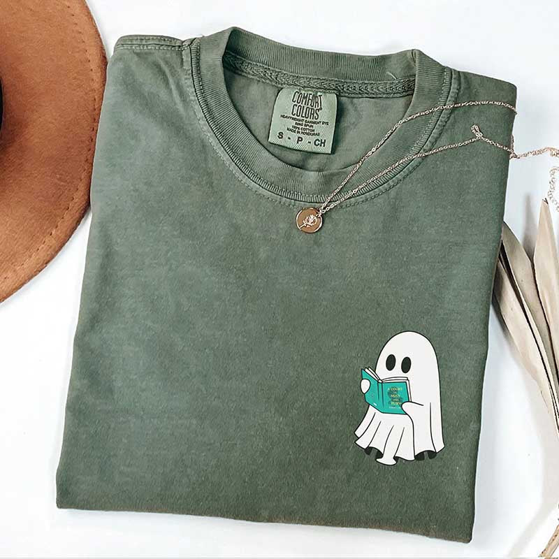 Halloween Cute Acotar Ghost Reading T-Shirt