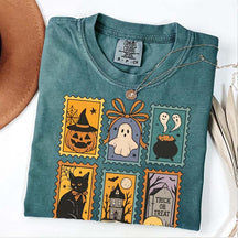 Halloween Cute Ghost Pumpkin Cat T-Shirt