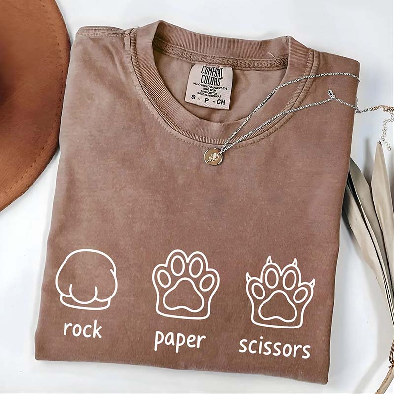 Rock Paper Scissors Paw Dog Mom T-Shirt