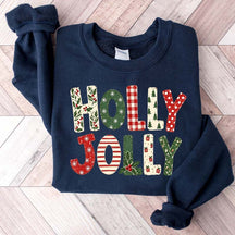 Holly Jolly Merry Christmas Tree Floral Sweatshirt