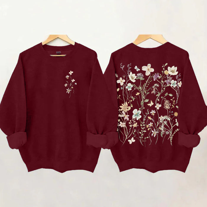 Vintage Pressed Flowers Sweatshirt