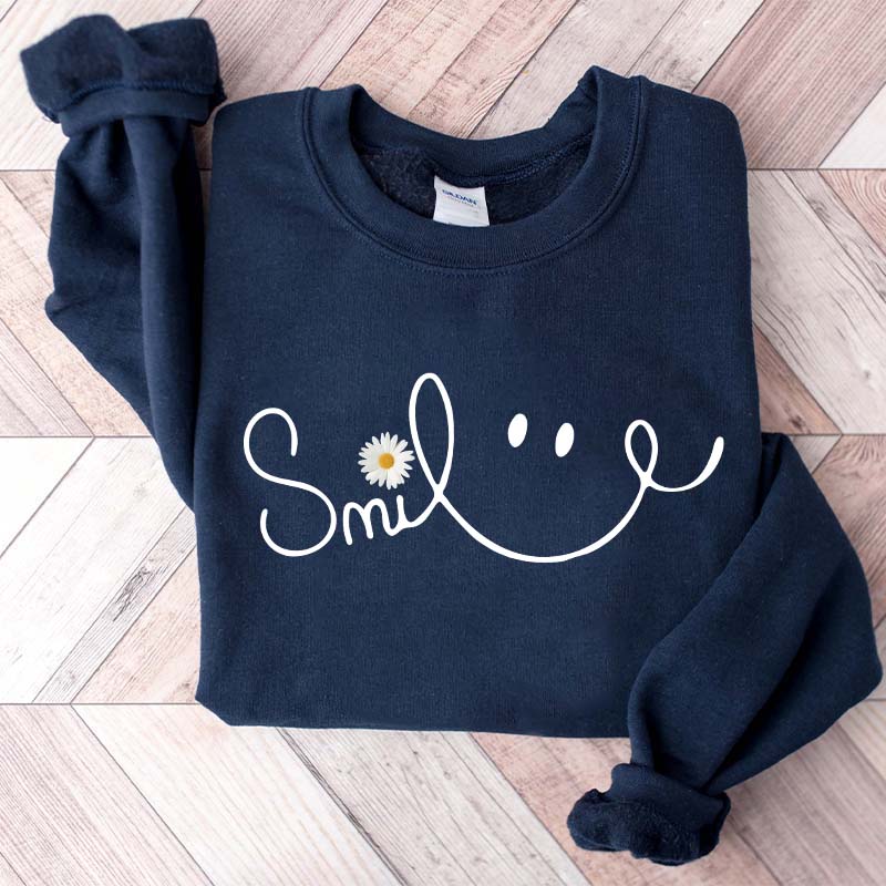 Cute Fall Daisy Smile Sweatshirt