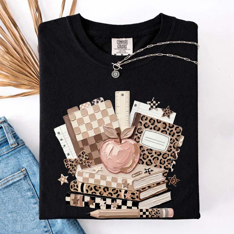 Checkered Leopard Teacher T-Shirt