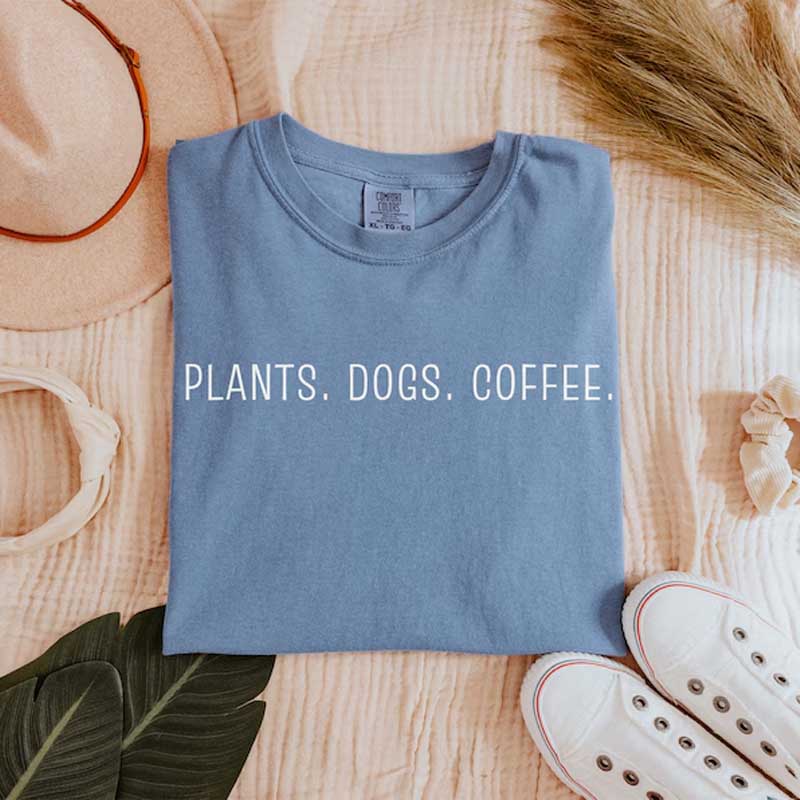 Plants Dogs Coffee Lover T-Shirt