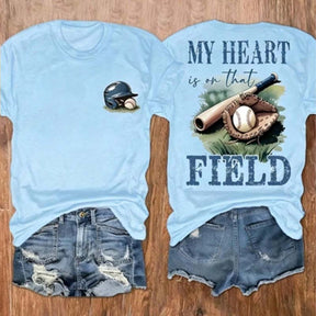 Baseball Mom My Heart Is On That Field T-Shirt