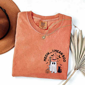 Ghost Cat Meow I Mean Boo T-Shirt