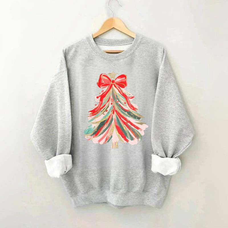 Red Bow Christmas Tree Sweatshirt