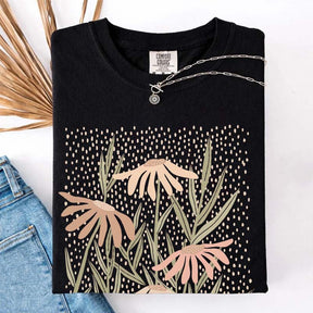 Boho Floral Abstract Botanical Aesthetic T-Shirt