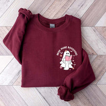 Ghost Reading Books Bookish Halloween Sweatshirt