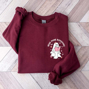 Ghost Reading Books Bookish Halloween Sweatshirt