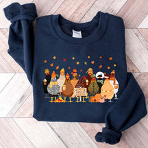 Humorous Fall Chickens Sweatshirt