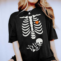 Skeleton Halloween Maternity T-Shirt