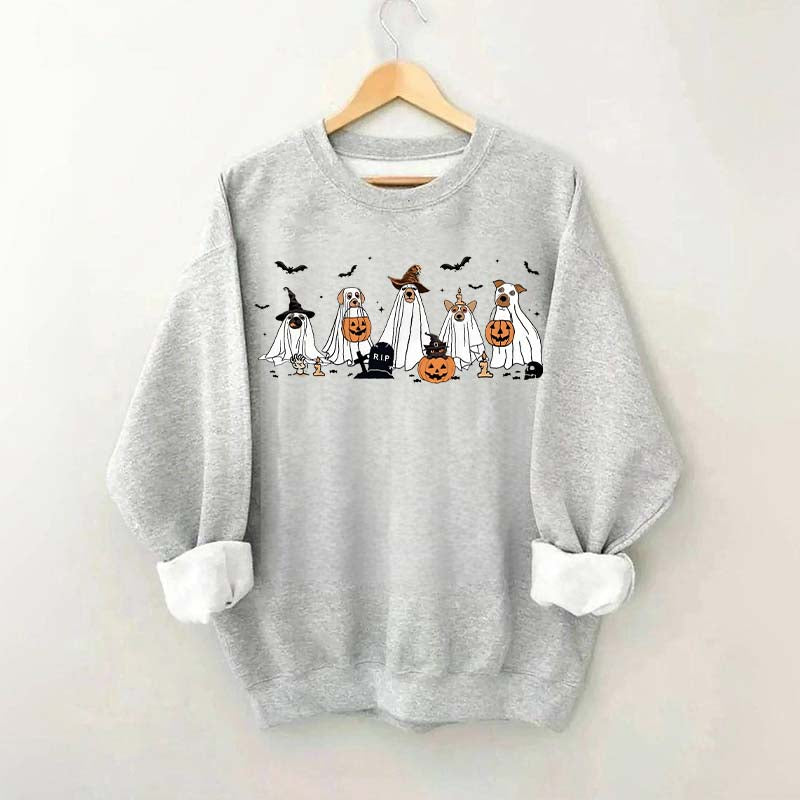 Cute Ghost Dogs Halloween Sweatshirt