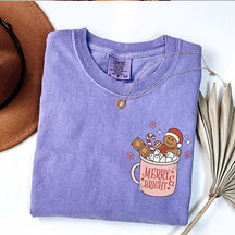 Merry And Bright Pink Christmas Gingerbread T-Shirt