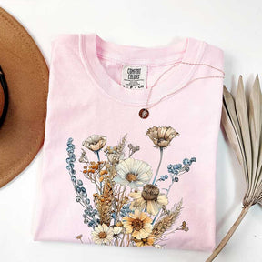 Retro Vintage Pressed Flowers T-Shirt