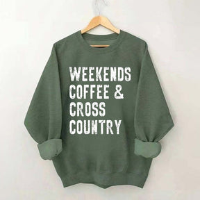 Weekends Coffee And Cross Country Runner Sweatshirt