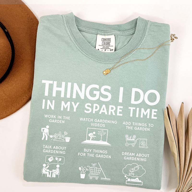 Things I Do Spare Time Funny Plant Mom T-Shirt