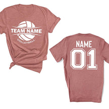 Custom Volleyball Sports Team Text and Number T-Shirt
