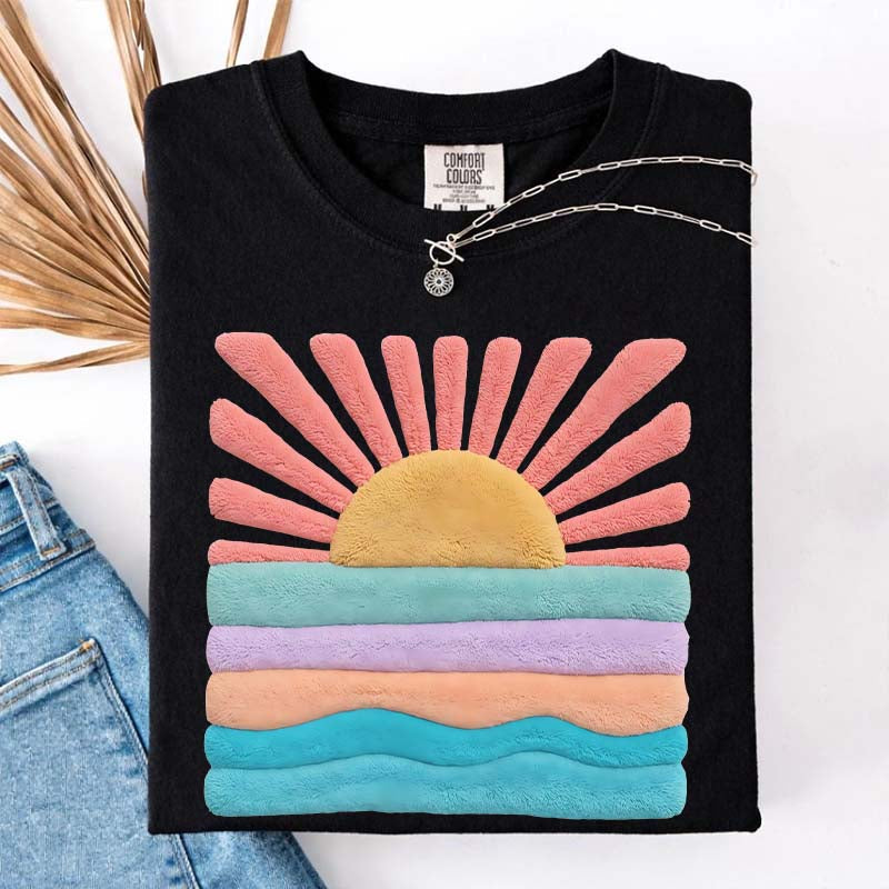 Trendy Aesthetic Sun Printed T-Shirt