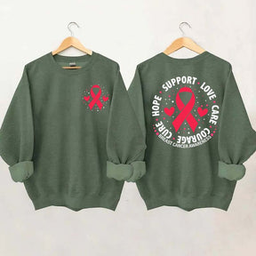 Breast Cancer Awareness Support Love Care Courage Sweatshirt