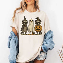 Boo Ghost Raccoon Autumn Halloween T-Shirt