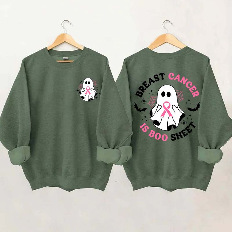 Ghost Ribbon Breast Cancer Is Boo Sheet Sweatshirt