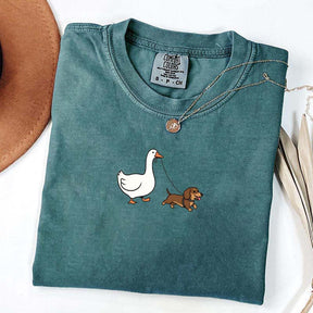 Goose and Dachshund Dog T-Shirt