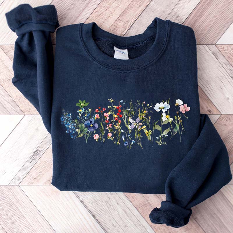 Cottagecore Spring Floral Graphic Sweatshirt