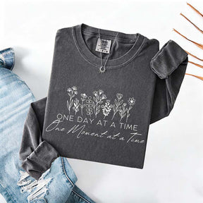 One Day At A Time Cozy Floral Sweatshirt