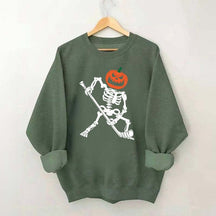 Skeleton Hockey Pumpkin Sweatshirt