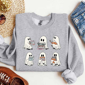 Ghost Reading Books Librarian Sweatshirt