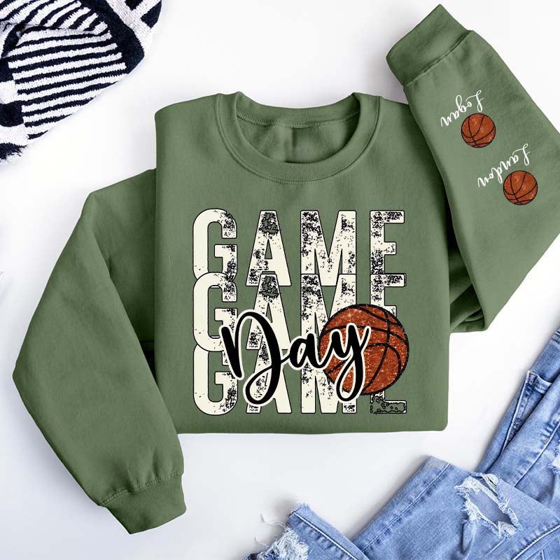 Custom Basketball Name on Sleeve Sweatshirt