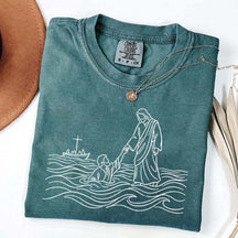 Jesus Walking on Water Comfort T-Shirt