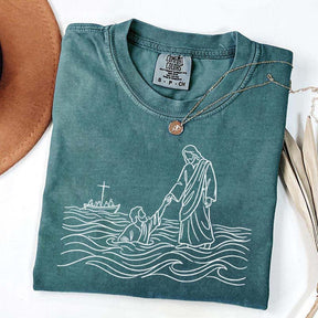 Jesus Walking on Water Comfort Colors T-Shirt