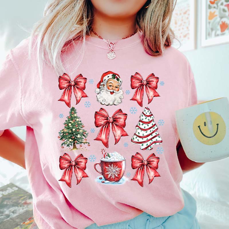 Christmas Coquette Bow T-Shirt