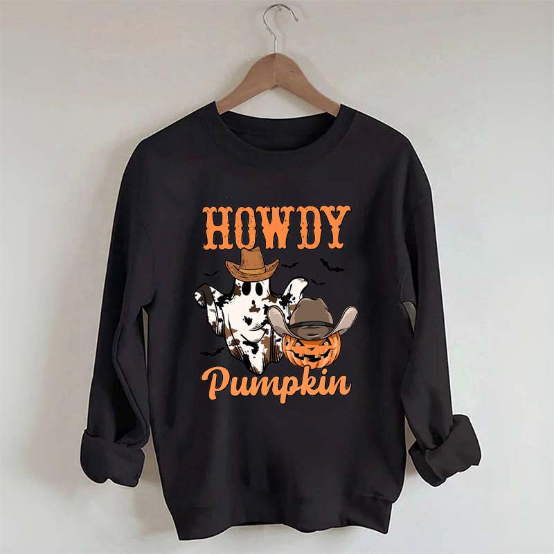 Retro Halloween Howdy Pumpkin Sweatshirt