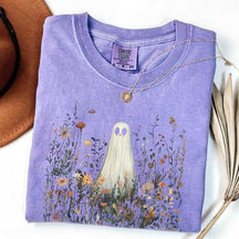 Cute Ghost in Wildflowers T-Shirt
