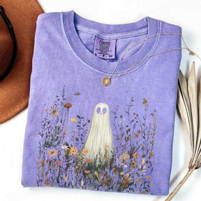 Cute Ghost in Wildflowers T-Shirt