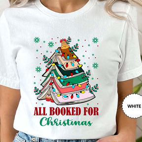 Book Lovers Christmas Snow T-Shirt