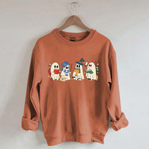 Halloween Ghosts Reading Book Sweatshirt