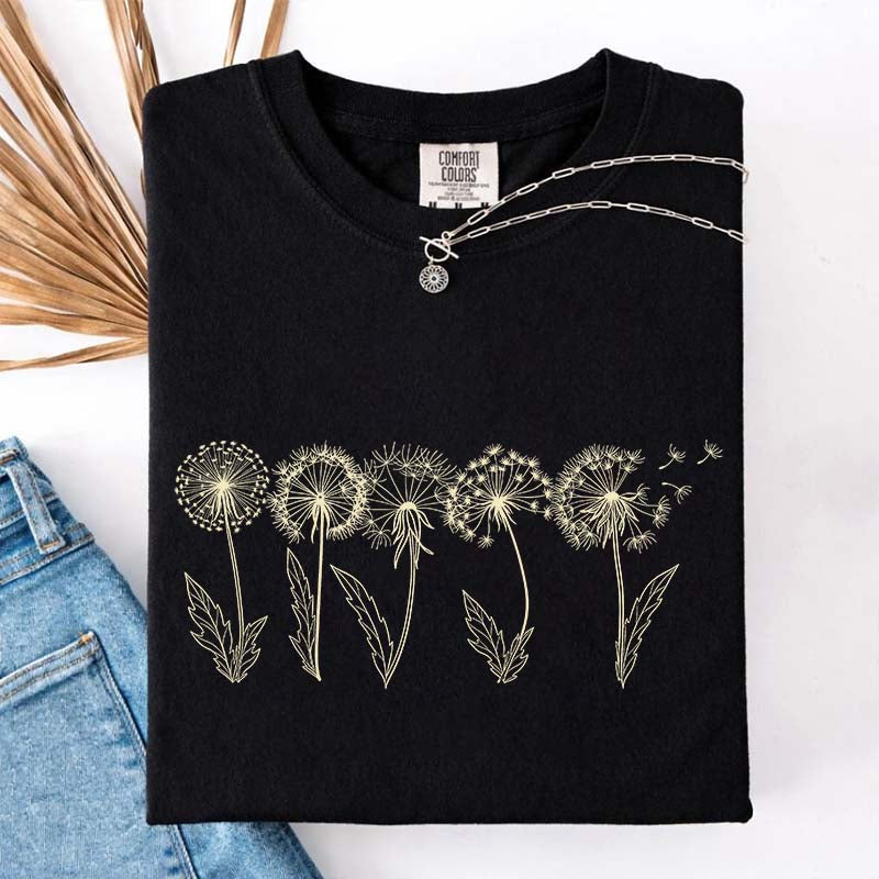 Dandelion Floral Comfort Colors Womens T-Shirt