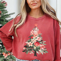 Winter Floral Christmas Tree Sweatshirt