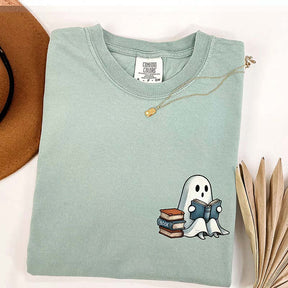 Vintage Ghost Reading Books Lover T-Shirt